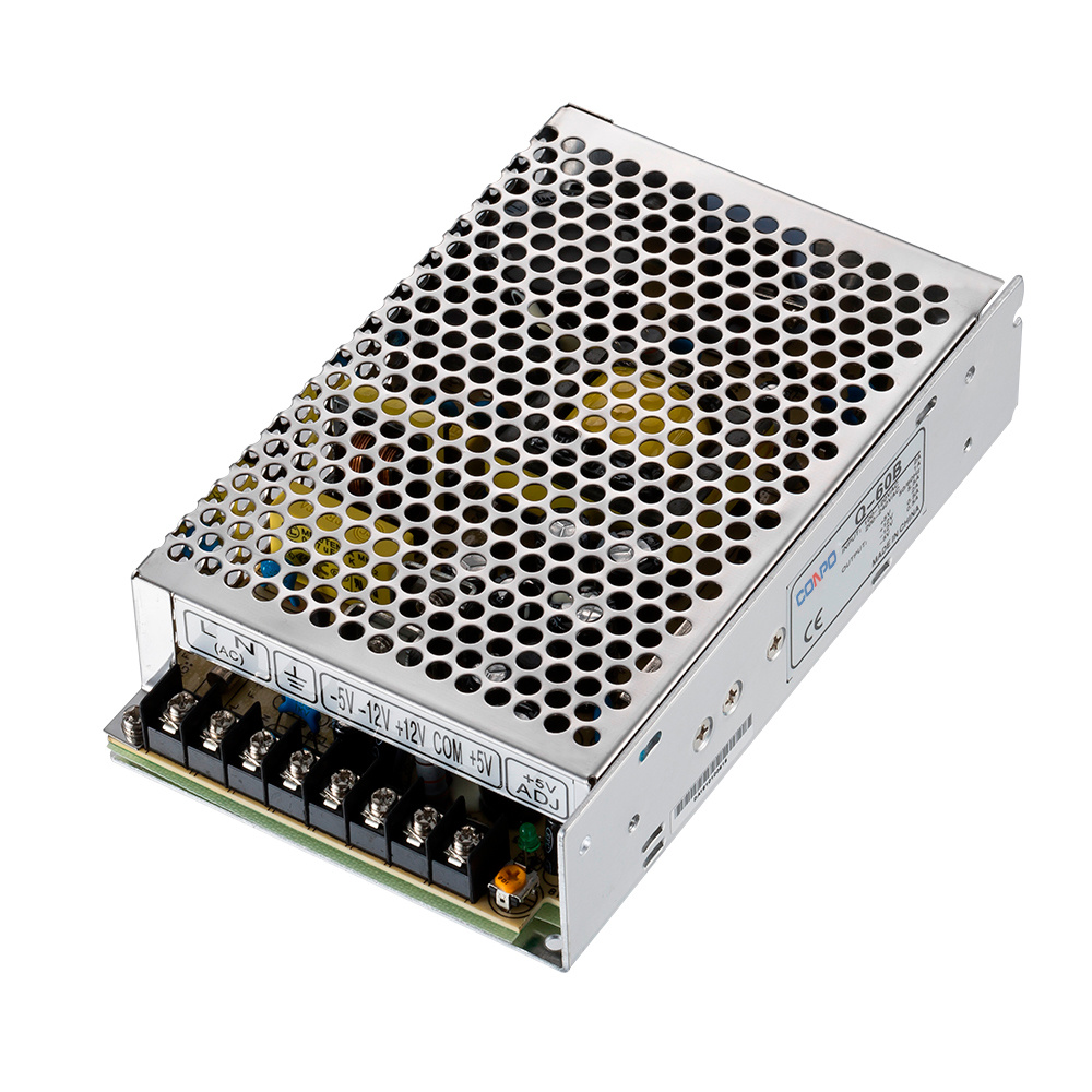 Q-60B (60W-CH1: 5V/5.5A, CH2: 12V/2A, CH3: -5V/0.5A, CH4: -12V/0.5A) Quad Output Power Supply