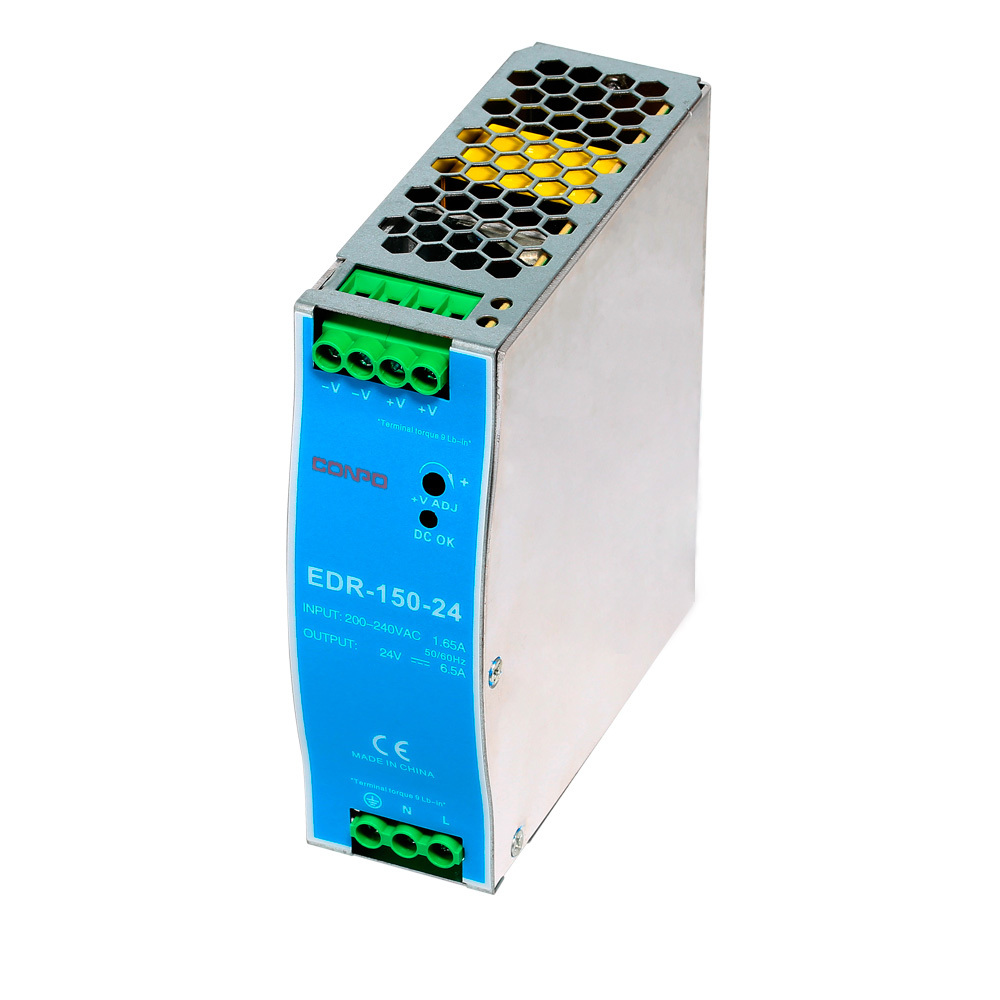 EDR-150-24 (150W-24V/6.5A); EDR-150-48 (150W-48V/3.13A)  DIN-rail Power Supply