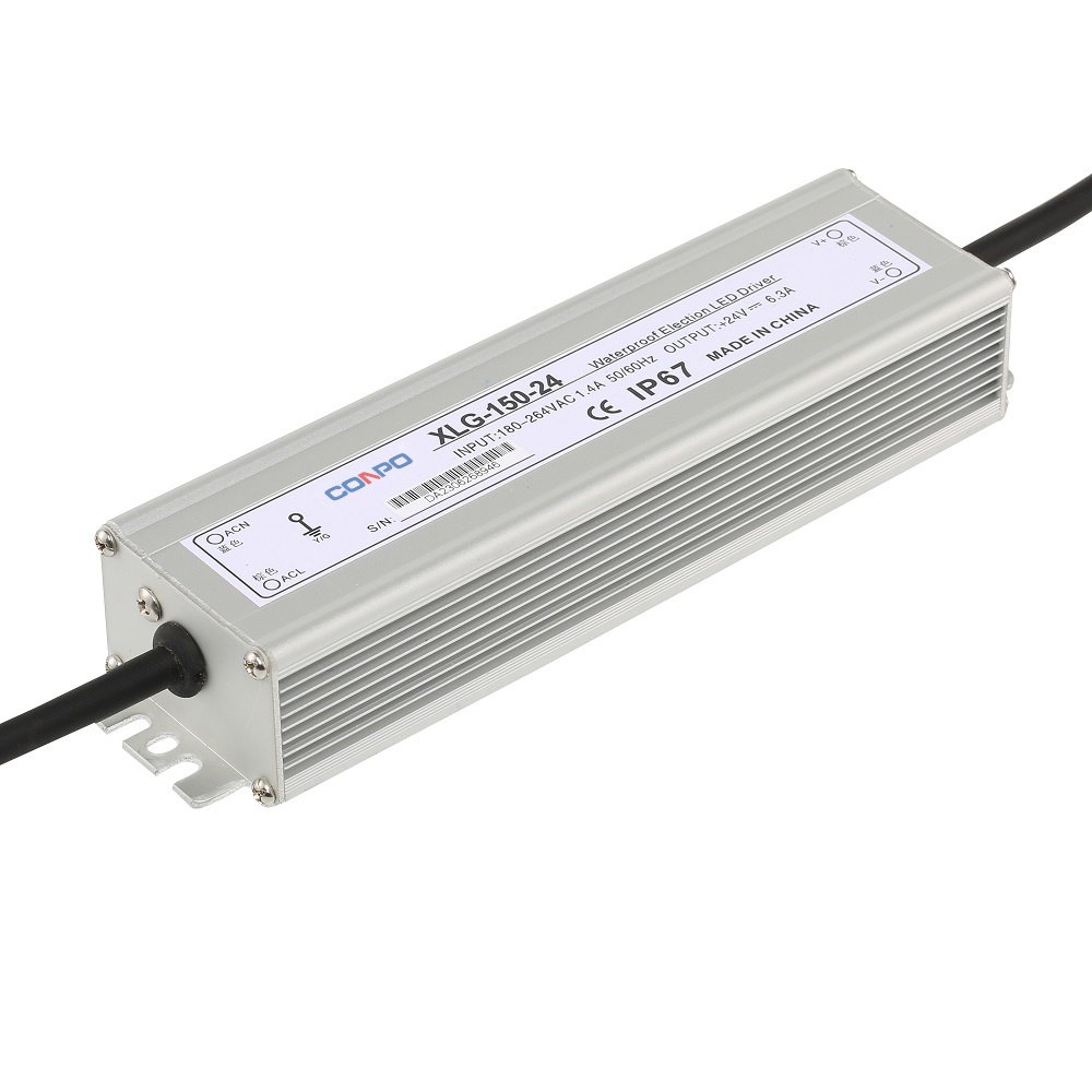 XLG-150-12 (150W-12V/12.5A); XLG-150-24 (150W-24V/6.3A); XLG-150-36 (150W-36V/4.2A); XLG-150-48 (150W-48V/3.2A)  Waterproof Power Supply