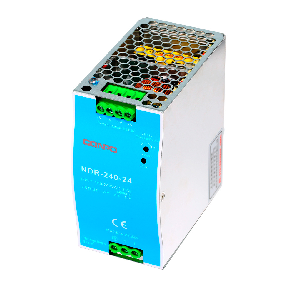 NDR-240-24 (240W-24V/10A);  NDR-240-48 (240W-48V/5A); DIN-rail Power Supply