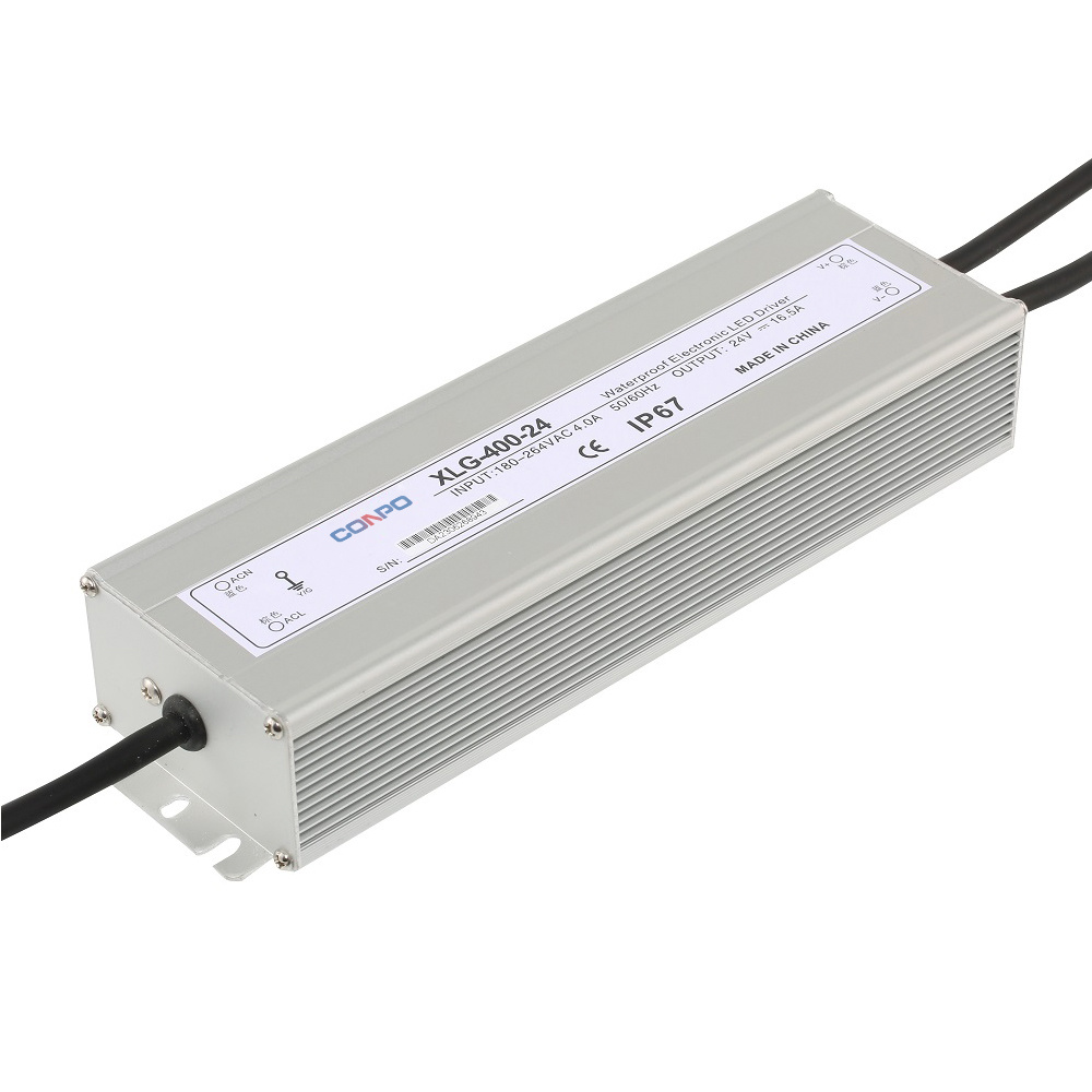 XLG-400-24 (400W-24V/16.5A); XLG-400-36 (400W-36V/11A); XLG-400-45 (400W-45V/8.8A); XLG-400-48 (400W-48V/8.3A)  Waterproof Power Supply