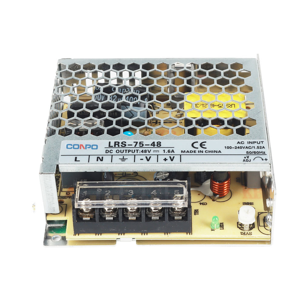 LRS-75-12 (75W-12V/6A);   LRS-75-15 (75W-15V/5A);  LRS-75-24 (75W-24V/3.2A); LRS-75-48 (75W-48V/1.6A）Super-thin Power Supply