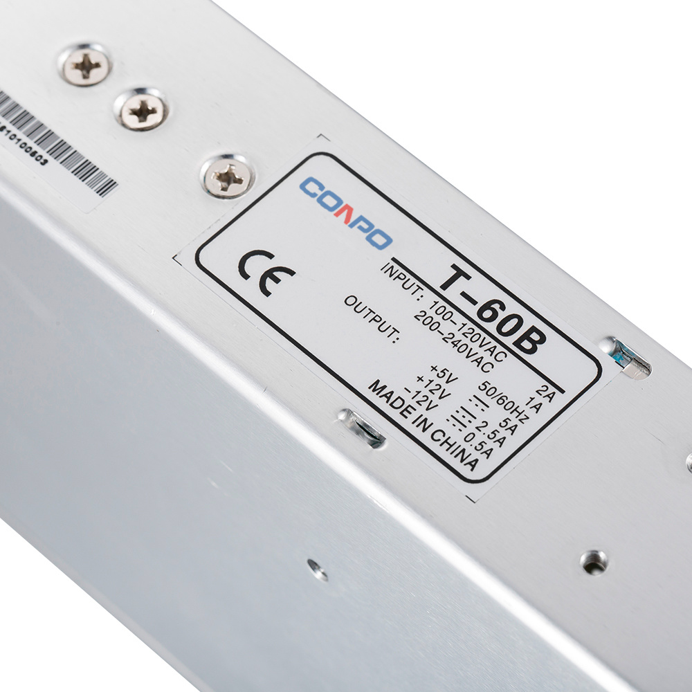T-60C (60W-CH1: 5V/5A, CH2: 15V/2A, CH3: -15V/0.5A) Triple Output Power Supply