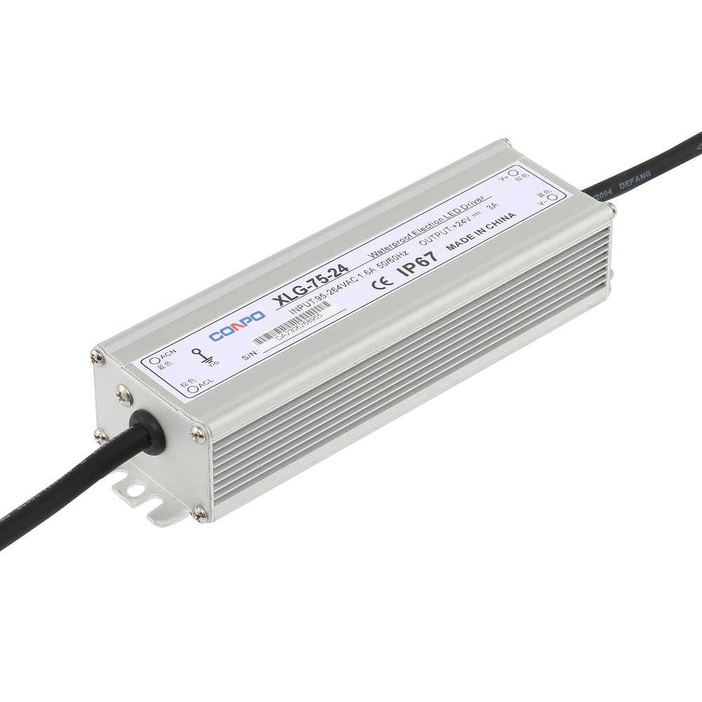 XLG-75-12 (75W-12V/6A); XLG-75-24 (75W-24V/3A); XLG-75-36 (75W-36V/2A); XLG-75-48 (75W-48V/1.5A)  Waterproof Power Supply