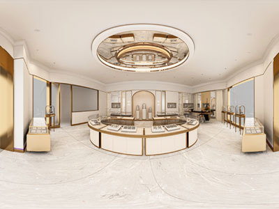 Gold-Accented Luxury Jewelry Store Design | Custom Jewelry Showcase for Stores