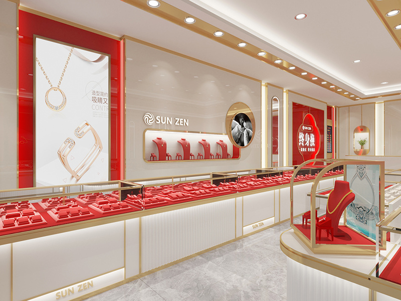 Luxury Custom Jewelry Display Cases With Glass Counters And Wall Cabinets