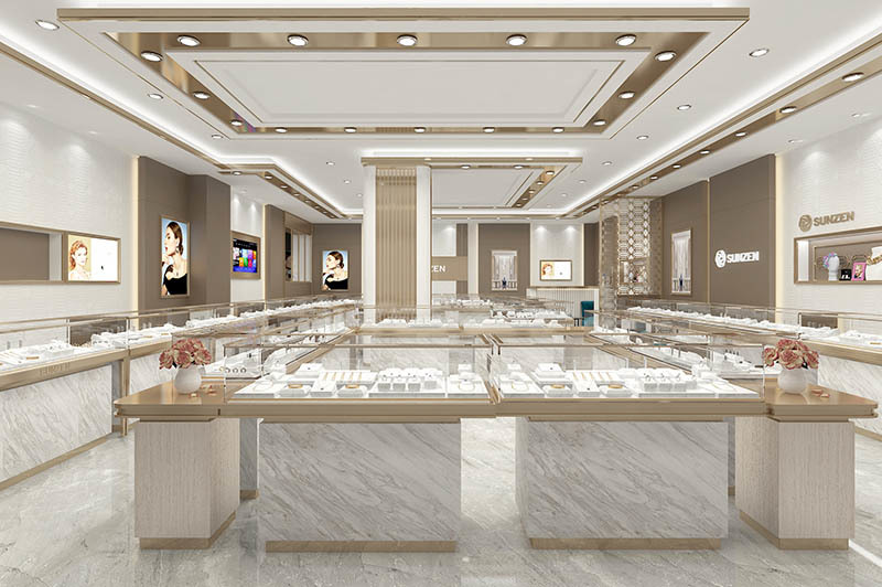 Custom Luxury Jewelry Display Cabinets for Retail Stores