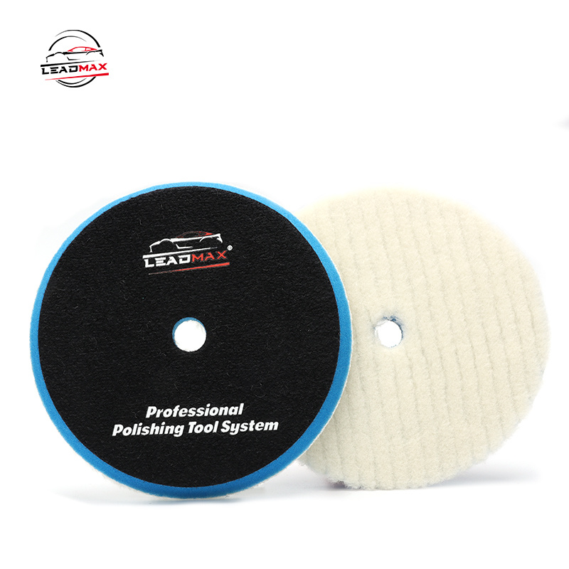 5"6 Inch round Wet Polishing Buffing Pad for Car Body Detailing Heavy Cutting Wool Buffer