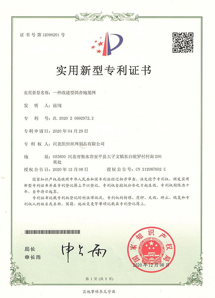 Patent Certificate