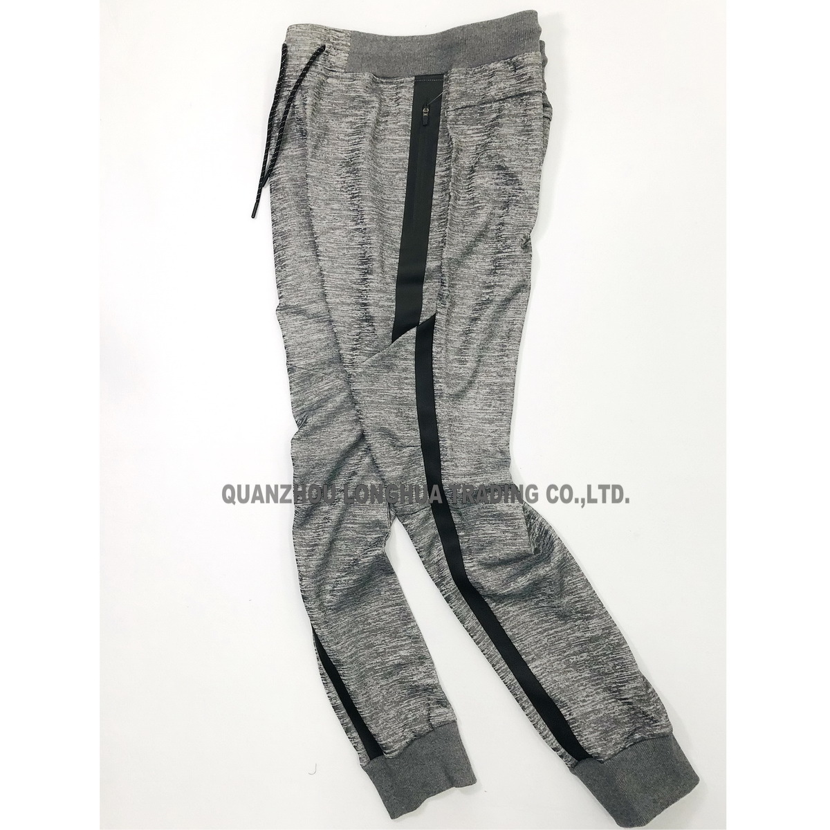 Men′s and Boy′s Joggers Casual Knitwear Jogging Pants Apparel Trousers Kids Wear Polyester Interlock Yarn Dye with PU Panel