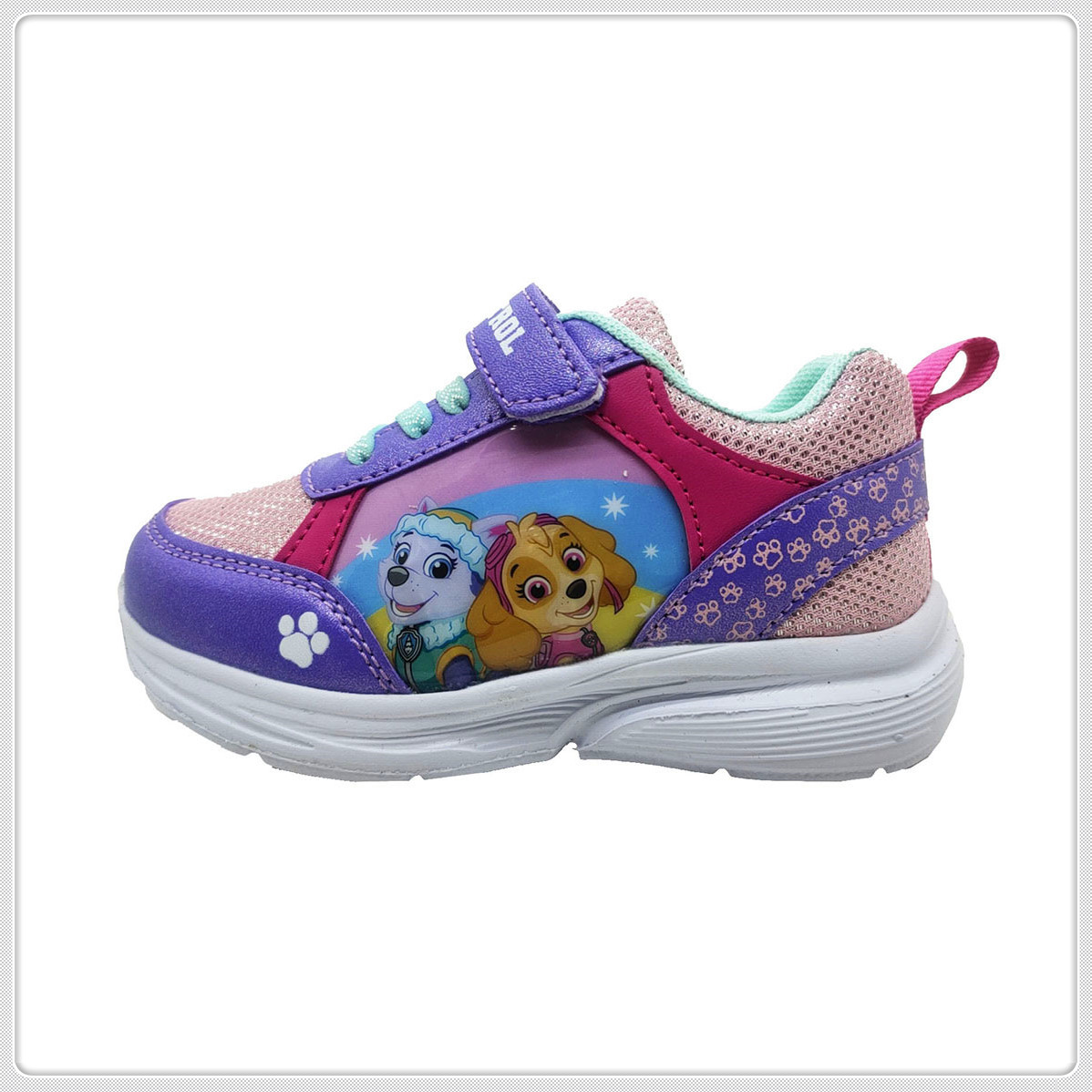 Kid Shoes, Sneaker Shoes, Children Shoes Girl′s shoes Mesh+PU with PVC Patch on Upper, PU Velcro EVA Outsole
