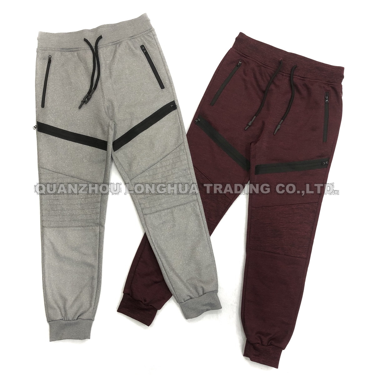 Men′s and Boy′s Joggers Knitwear Jogging Pants Casual Apparel Trousers Kids Wear Polyester Interlock Fleece Joggers Decoration Zippers and Stitching Panels