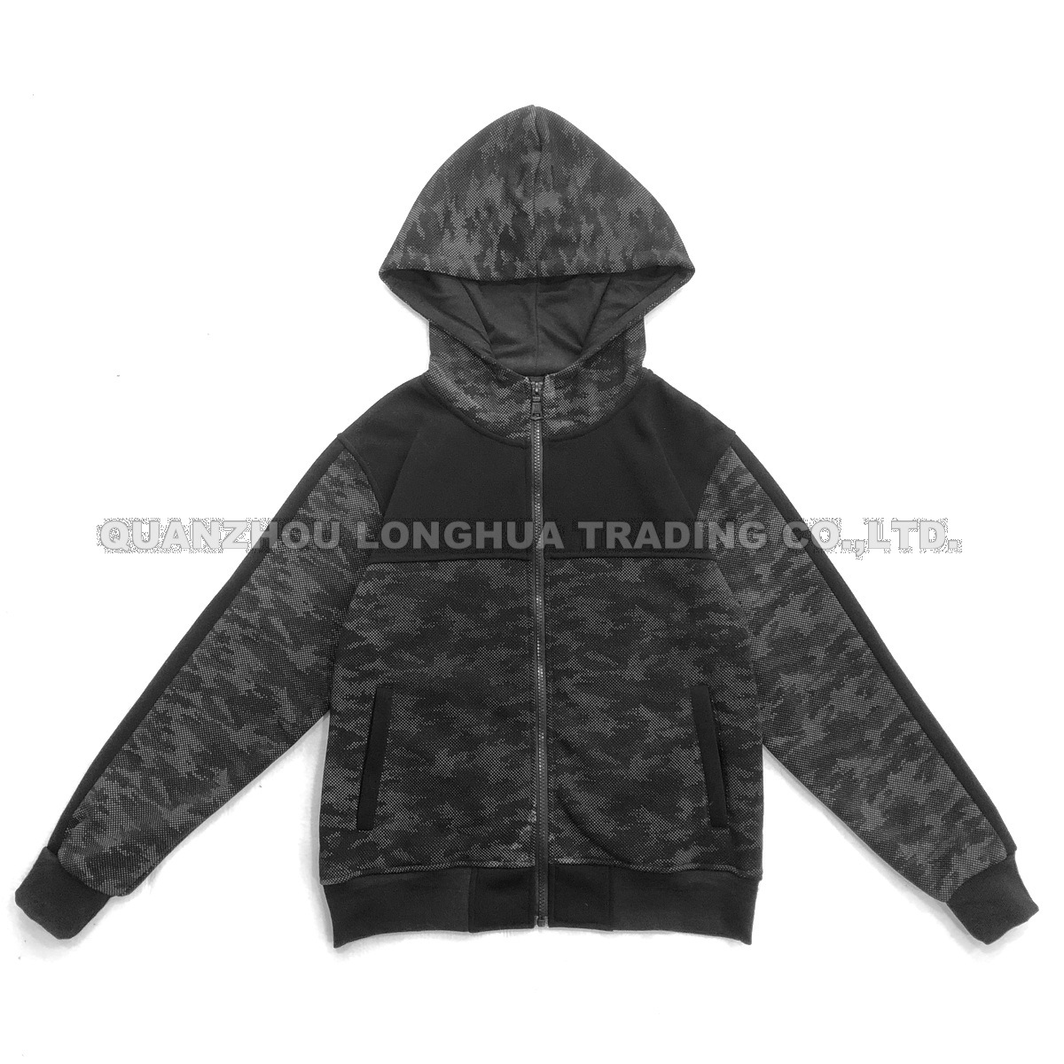Men's Jacket Boy's JacketJacket Polyester Fleece Tops Apparel Hoody Coat Black Camo Print Casual Fashion Clothing Winter Clothes