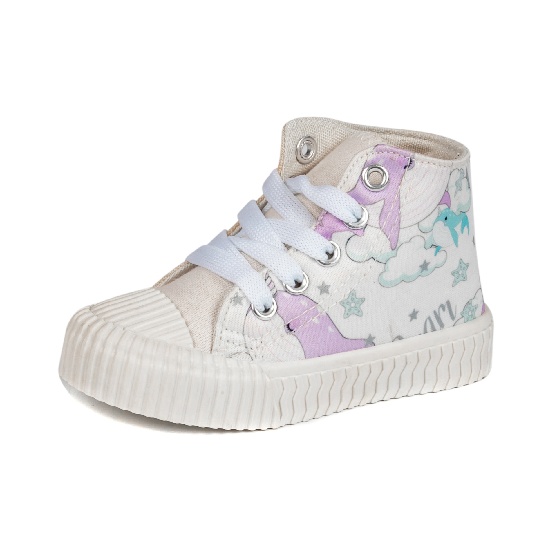 Sneaker Shoes, Children Shoes, High cut shoes,Injection shoes ,White, Textile  Upper+Lace PVC injection Outsole