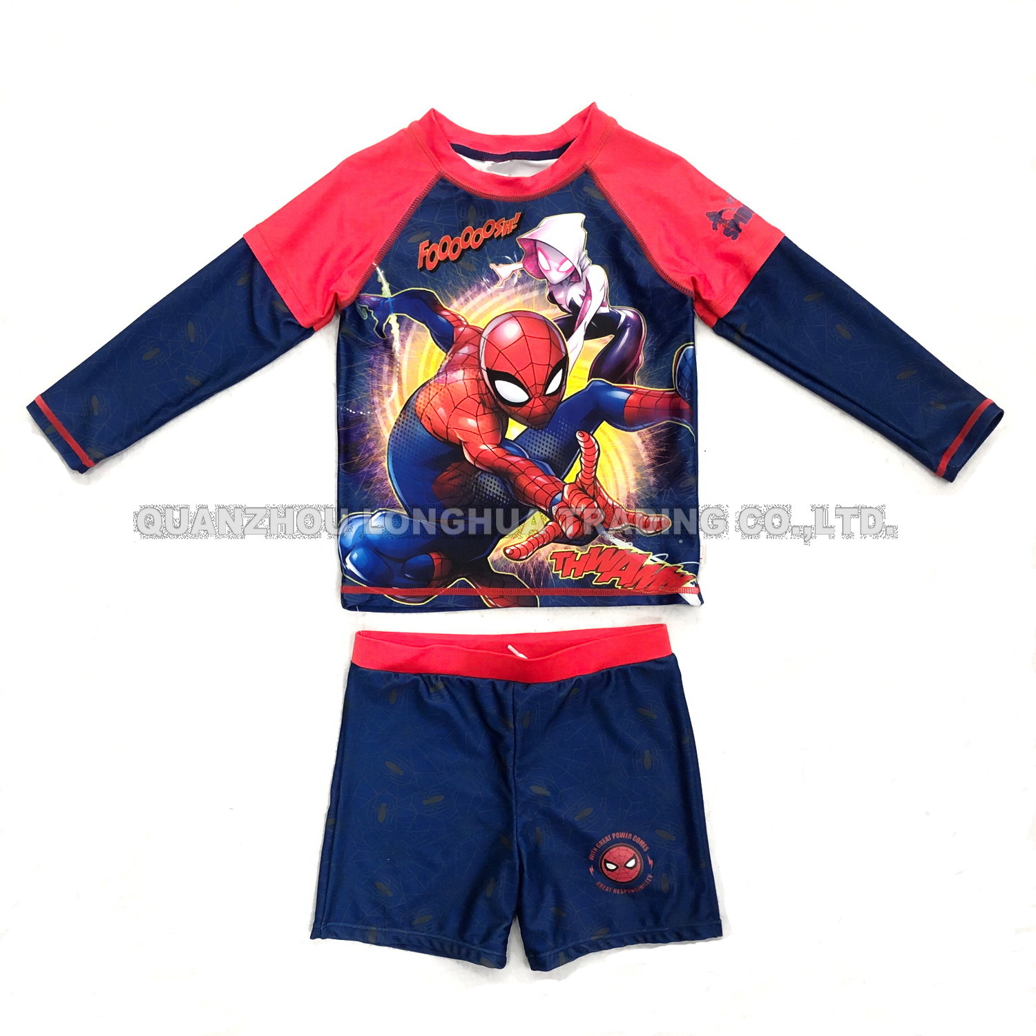 Kid′ S Boy′ S Swimwear Trunks Swimsuit Set Long Sleeve Print