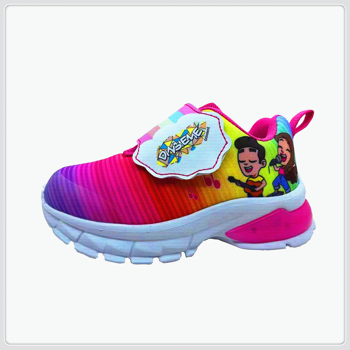 Kid Shoes, Sneaker Shoes, Children Shoes, Cement Shoes Mesh+PU with PVC Patch on Upper, PU Velcro EVA Outsole with lights