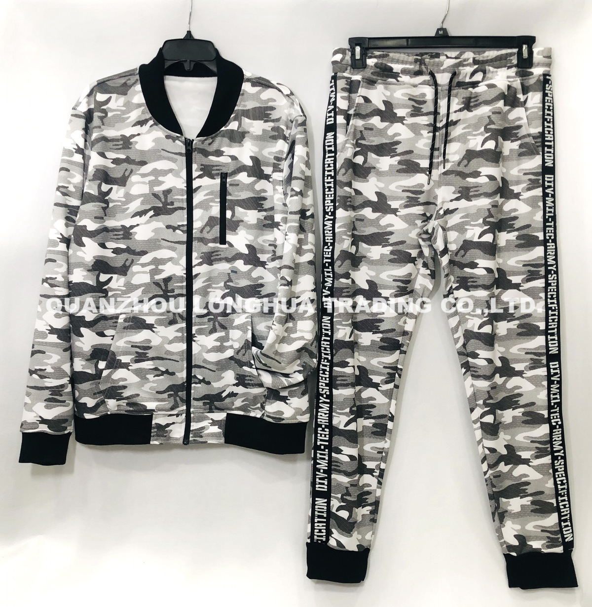 Men's Jacket Boy's Jacket Knitwear Polyester Interlock Camo Printing Apparel Taping Joggers Pants Tracksuit Fashion Clothes Casual Sportwear Clothing
