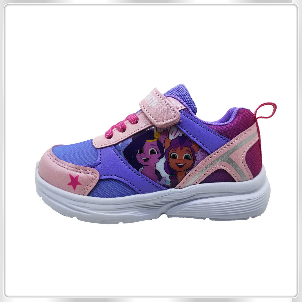 Kid Shoes, Sneaker Shoes, Children Shoes Girl′s shoes Mesh+PU with PVC Patch on Upper, PU Velcro EVA Outsole