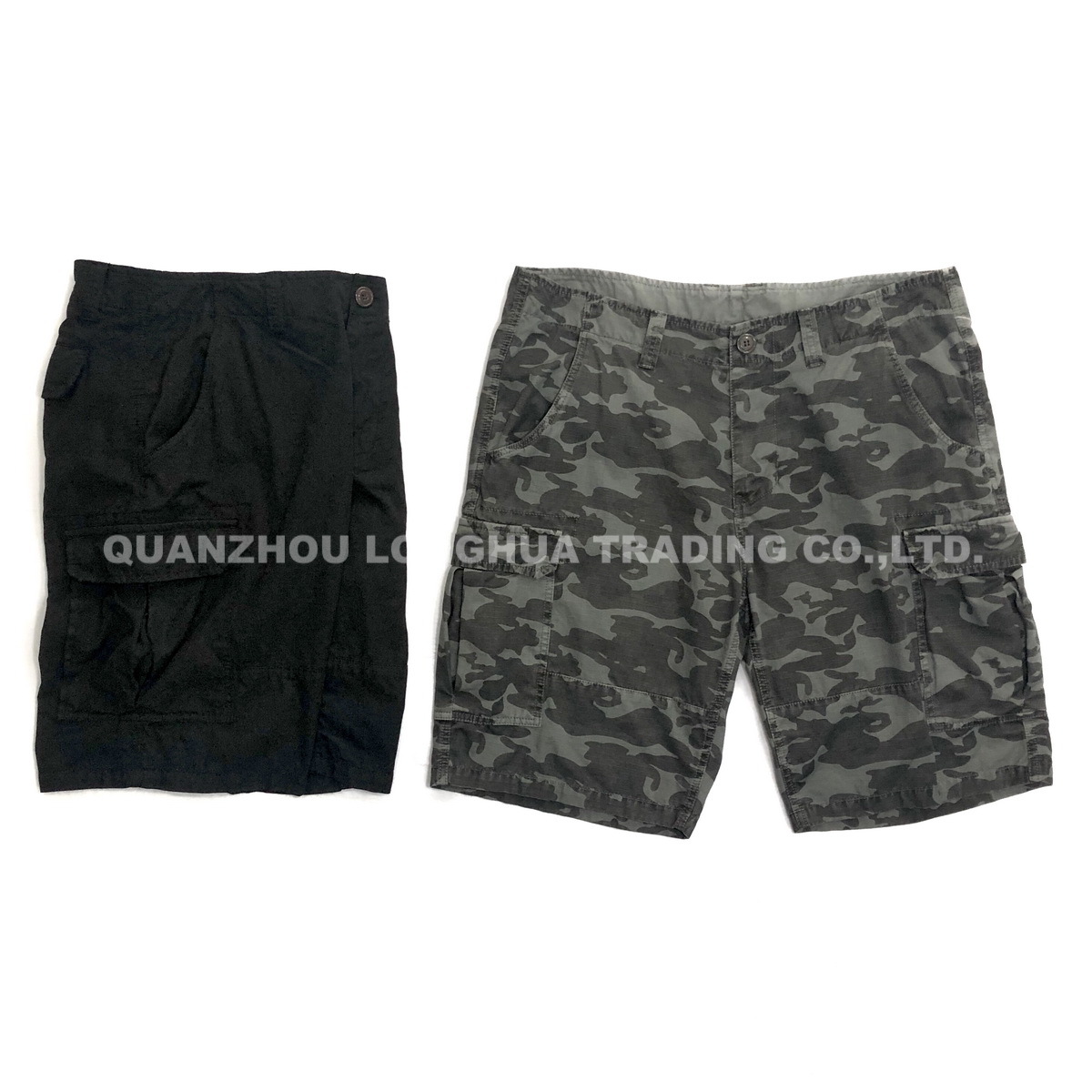 Men and Boys Pants Cargo Shorts Casual Apparel Trousers Camo Prinitng Cotton Garment Dyed