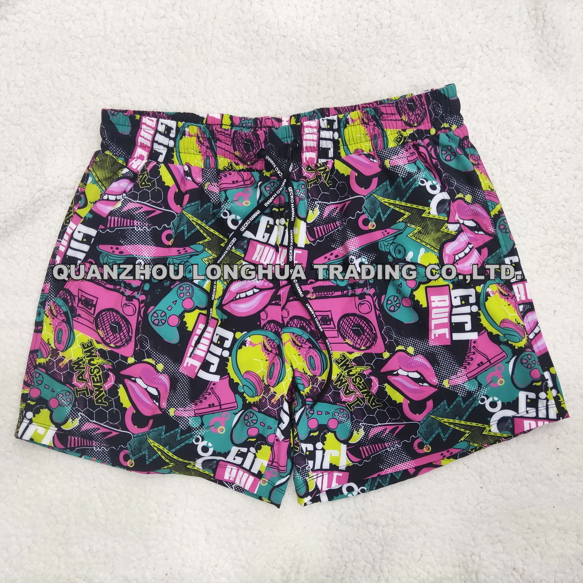 Mens Boys Swim Short Beach Short with Printing Underwear Apparel