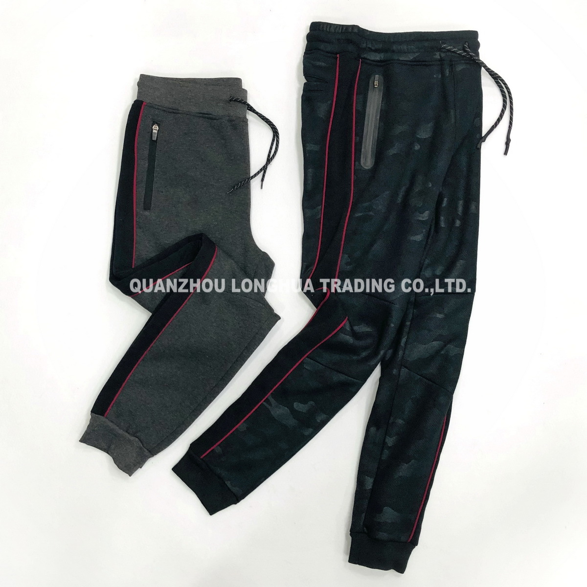 Men′s and Boy′s Joggers Knitwear Casual Jogging Pants Apparel Trousers Kids Wear Polyester Fleece Joggers with Printing Panel and Piping