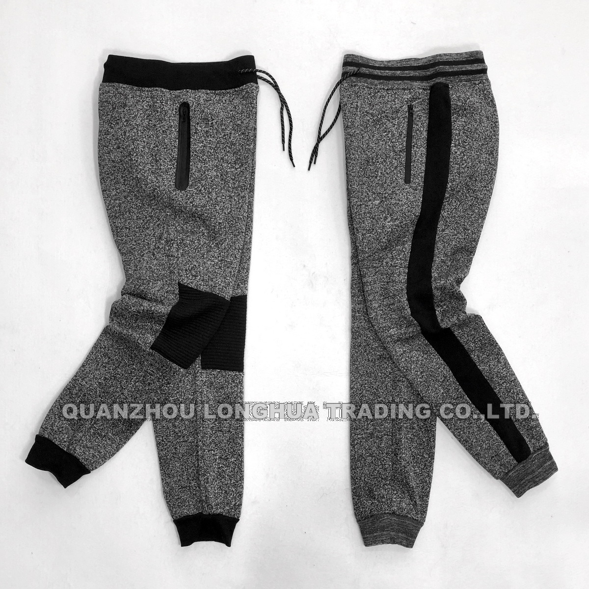 Men′s and Boy′s Joggers Knitwear Casual Jogging Pants Apparel Trousers Kids Wear Polyester Fleece Joggers Yarn Dye Joint Panels