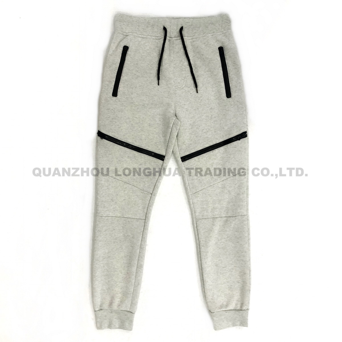 Men′s and Boy′s Joggers Knitwear Casual Jogging Pants Apparel Trousers Kids Wear Polyester Fleece Joggers Heather with Decoration Zippers and Stitching Panles