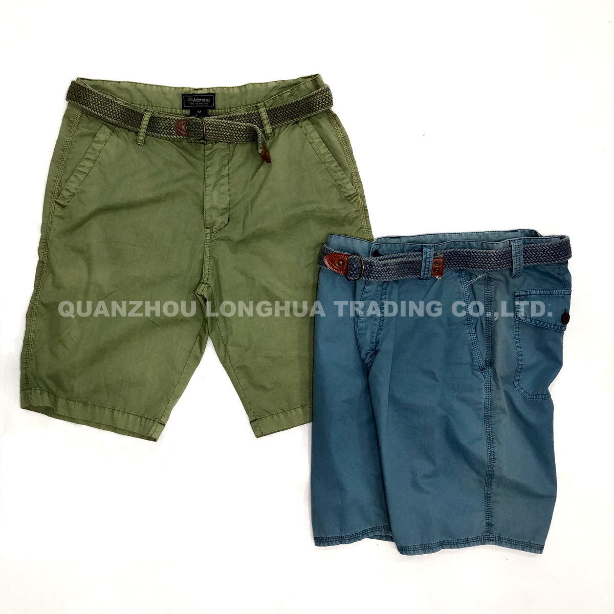 Mens and Boys Cargo Shorts Pants Apparel Casual Trousers Cotton Garment Dye with Belt Shorts