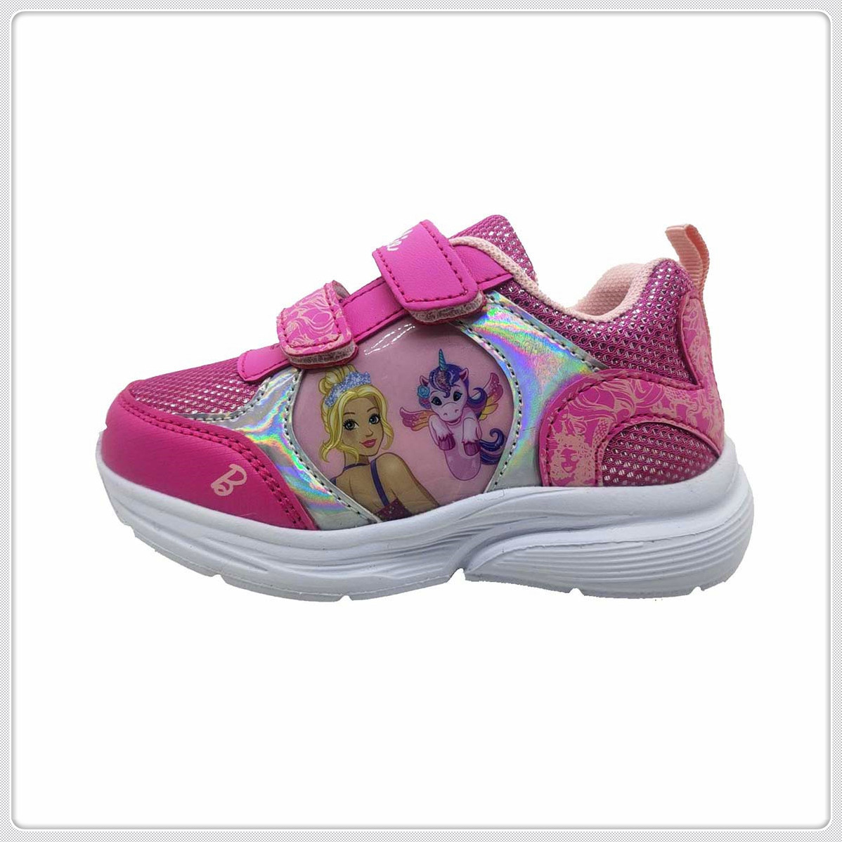  Sneaker Shoes, Children Shoe Girl′s Mesh+PU with PVC Patch on Upper, PU Velcro EVA Outsole