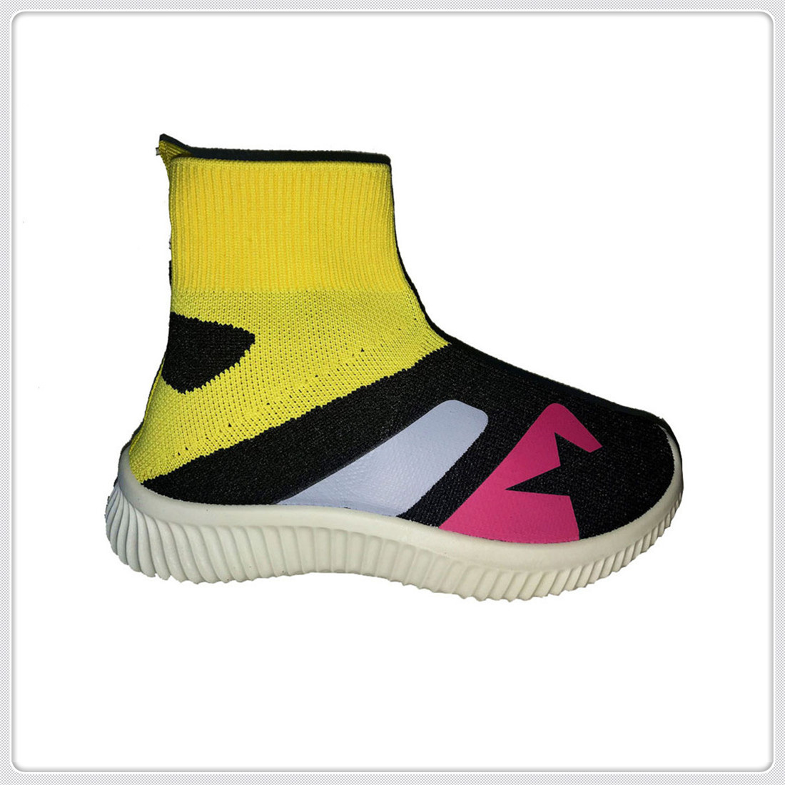 Sneaker Shoes, Children Shoes Mid cut shoes,High Cut shoes, injection shoes,Flyknit Upper, PU Velcro TPR Outsole