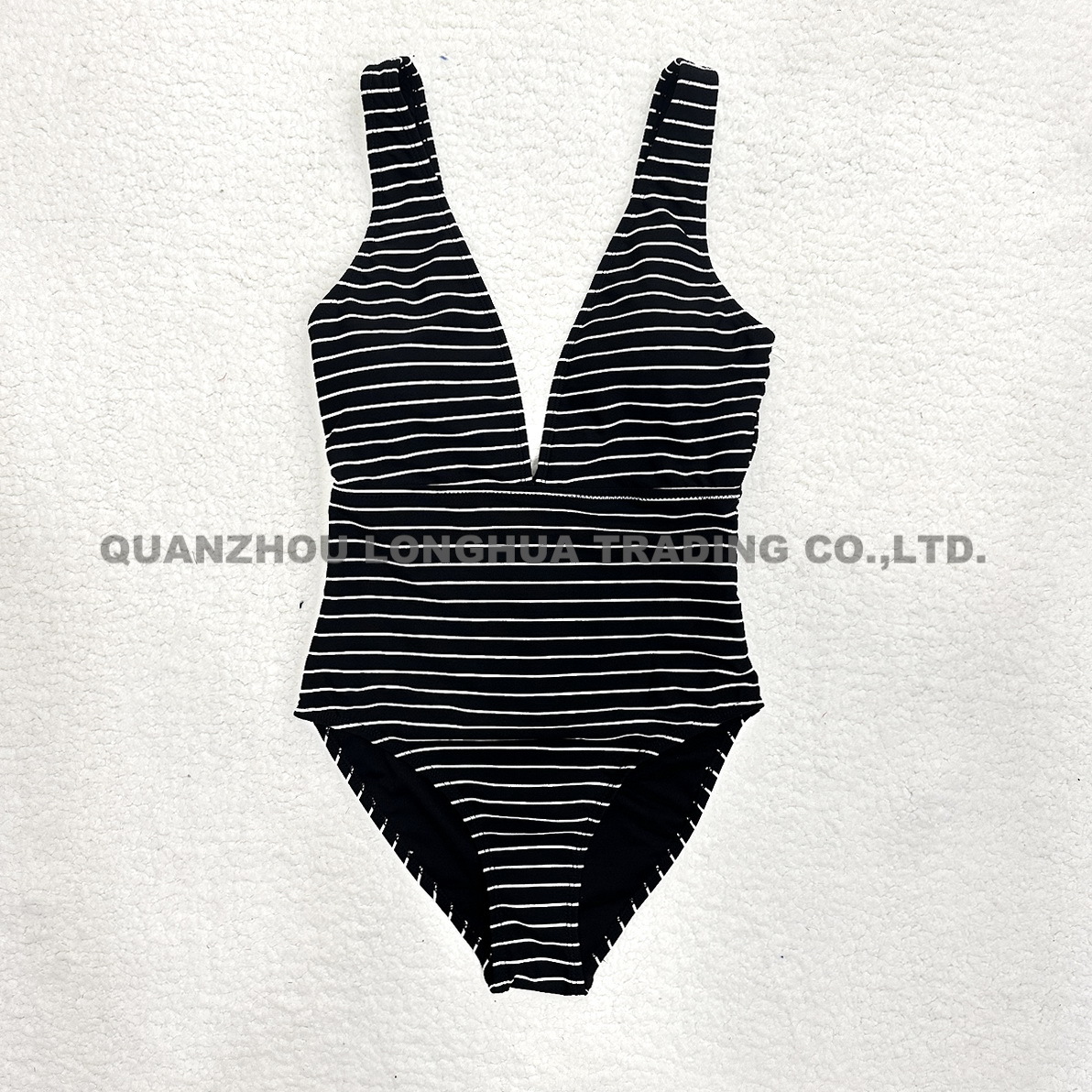Women Deep V Neck One Piece Vintage Swimwear