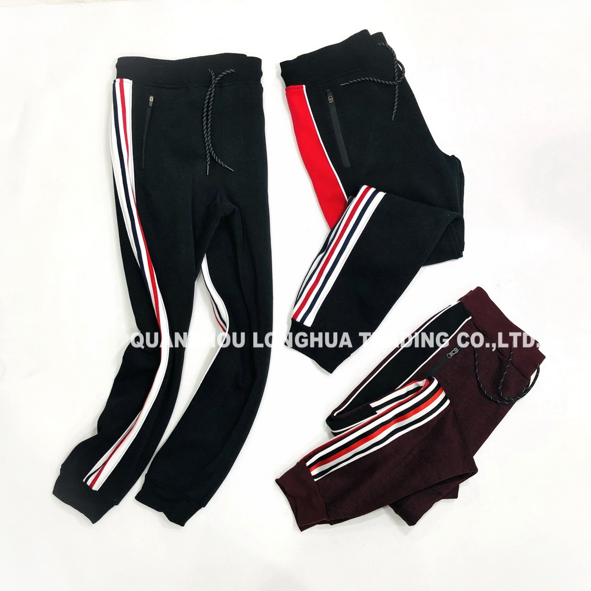 Men′s and Boy′s Joggers Knitwear Kids Wear Casual Trousers Jogging Pants Apparel with Panel and Stripe Tape Polyester Fleece Joggers