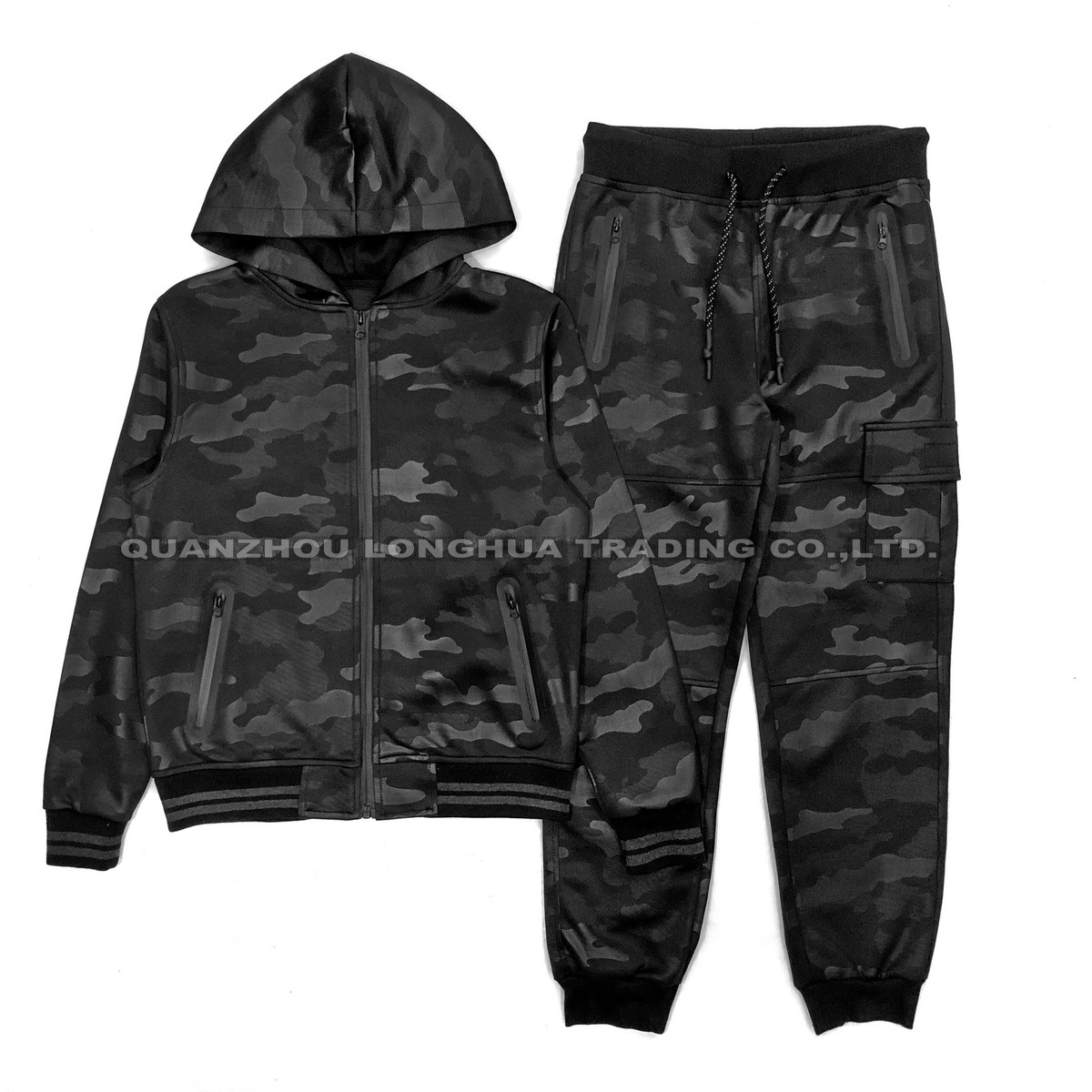 Men's Jacket Boy's Jacket Knitwear Camo Printing Hoody Clothes Cargo Pocket Joggers Pants Polyester Tracksuit Casual Sportwaer Clothing