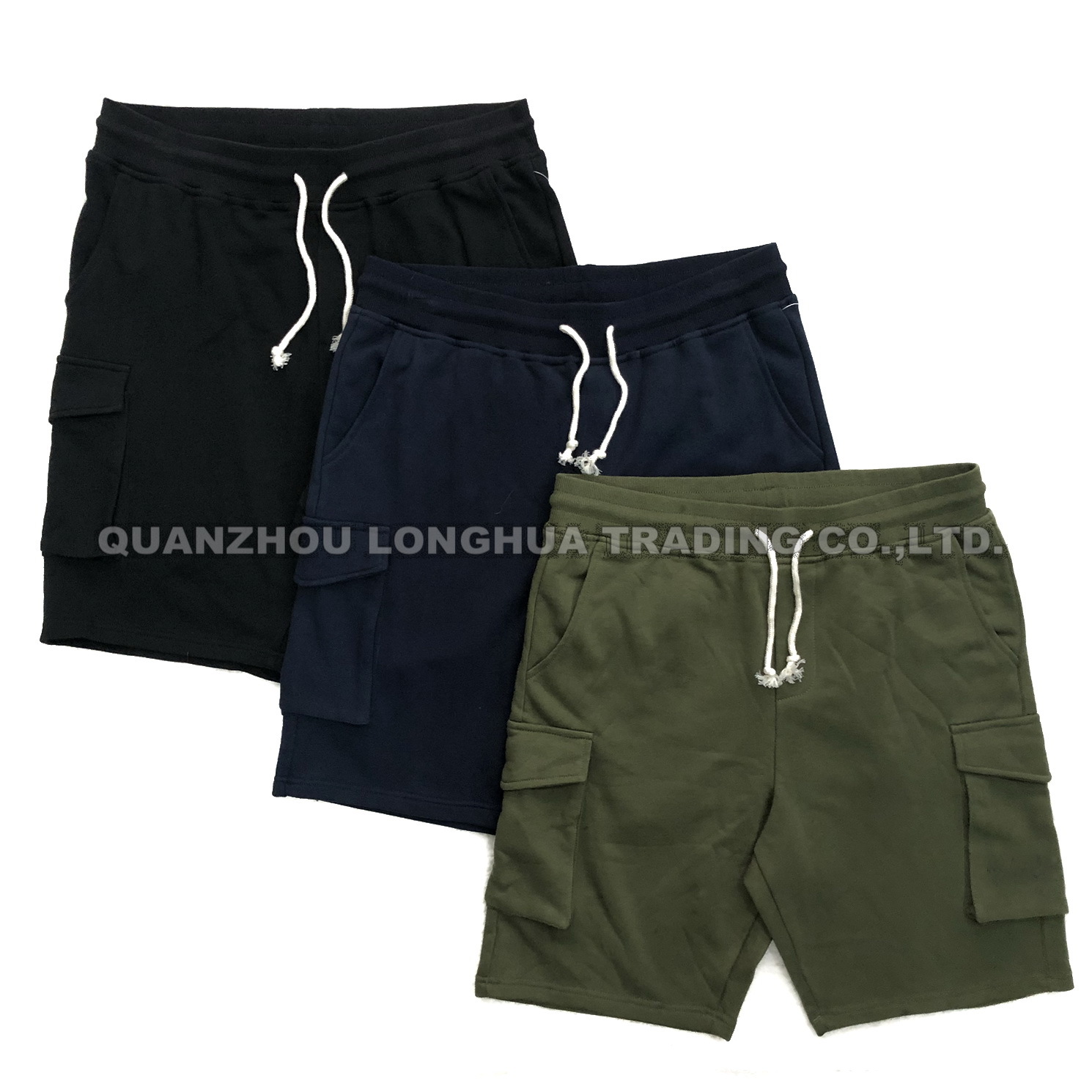 Men and Boys New CVC Knitwear Shorts Sport Casual Cargo Shorts Black Olive Navy Pants