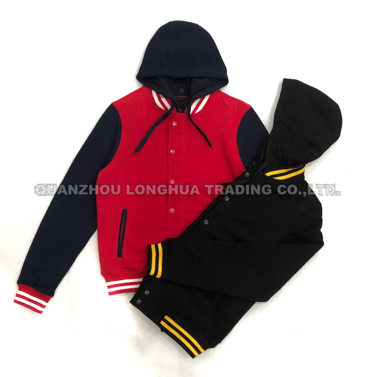Men's Jacket Boy's Jacket Varsity Jacket Knitwear Jacket Polyester Fleec Remove Hoody Clothing Red Black Fashion Casual Clothes Sportwear Apparel