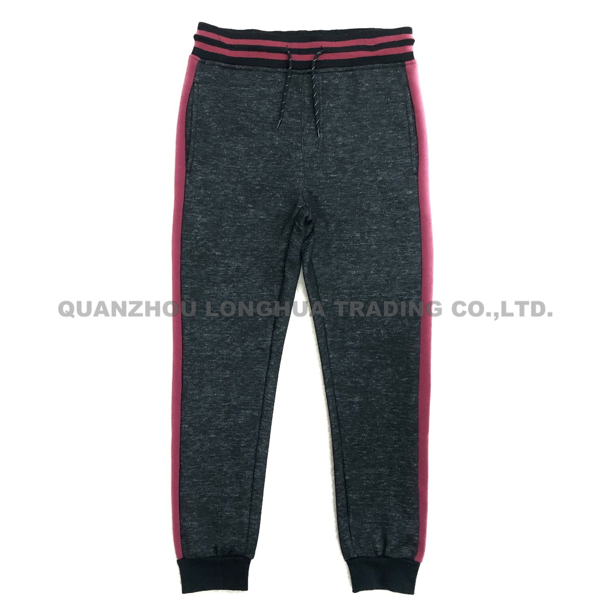 Men′s and Boy′s Joggers Knitwear Jogging Pants Casual Apparel Trousers Kids Wears Polyester Cotton Fleece Joggers with Contrast Color Panels Stripe Rib