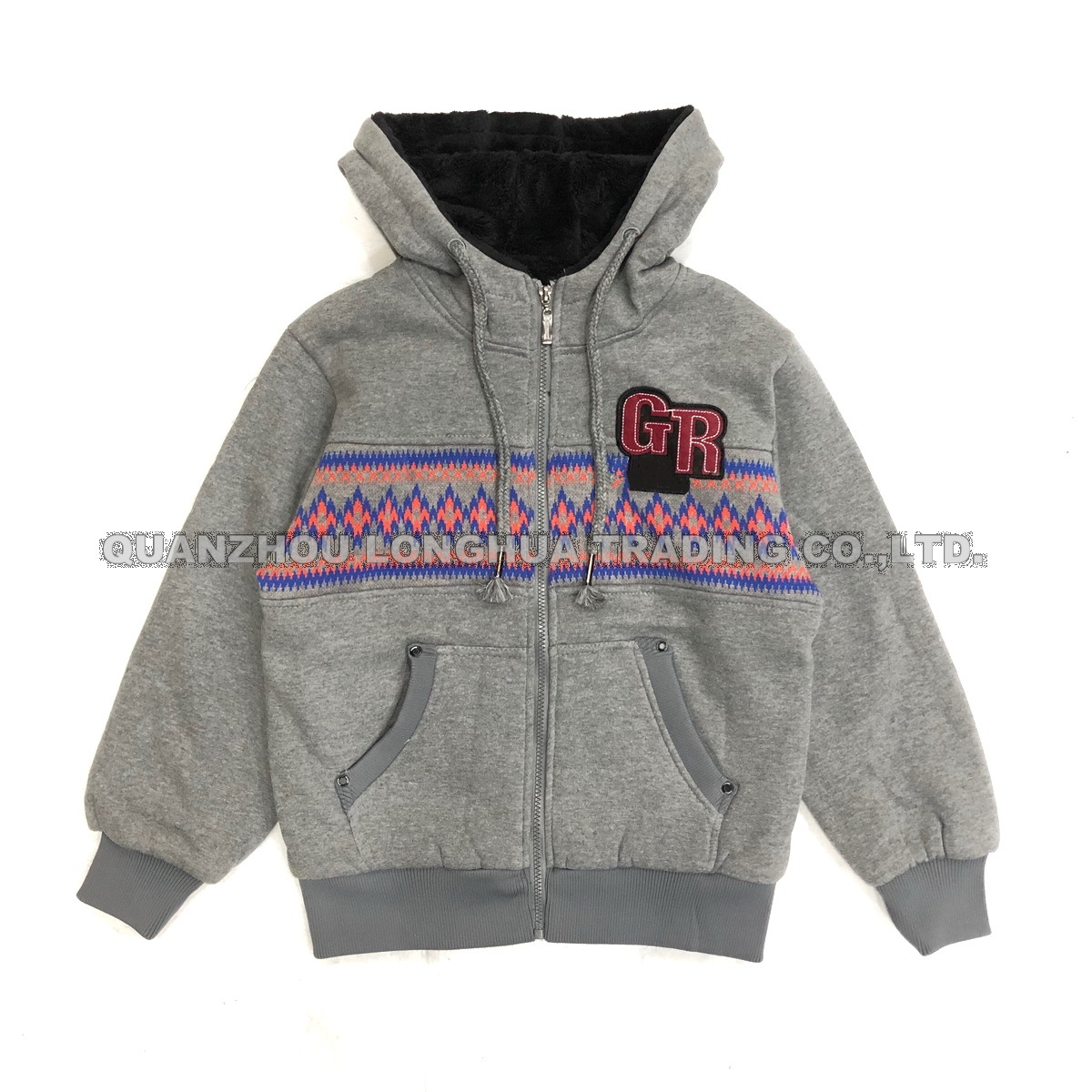 Men's Jacket Boy's Jacket Knitwear Jacket Polyester Sherpa Lining Coat Apparel Hoody Casual Grey Fashion Clothing Winter Clothes