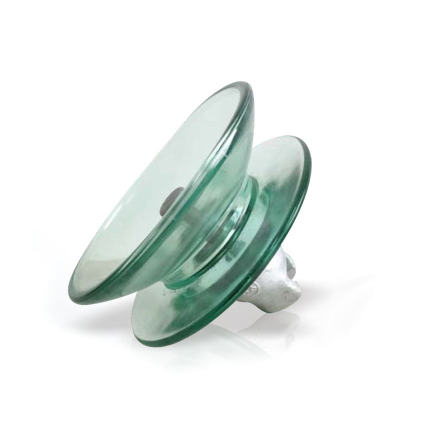 Double umbrella-shaped disc suspension toughened glass insulator