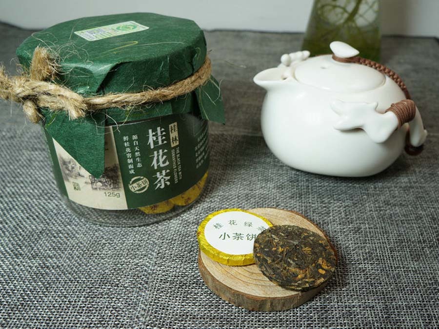 小茶餅桂花綠茶 125g 