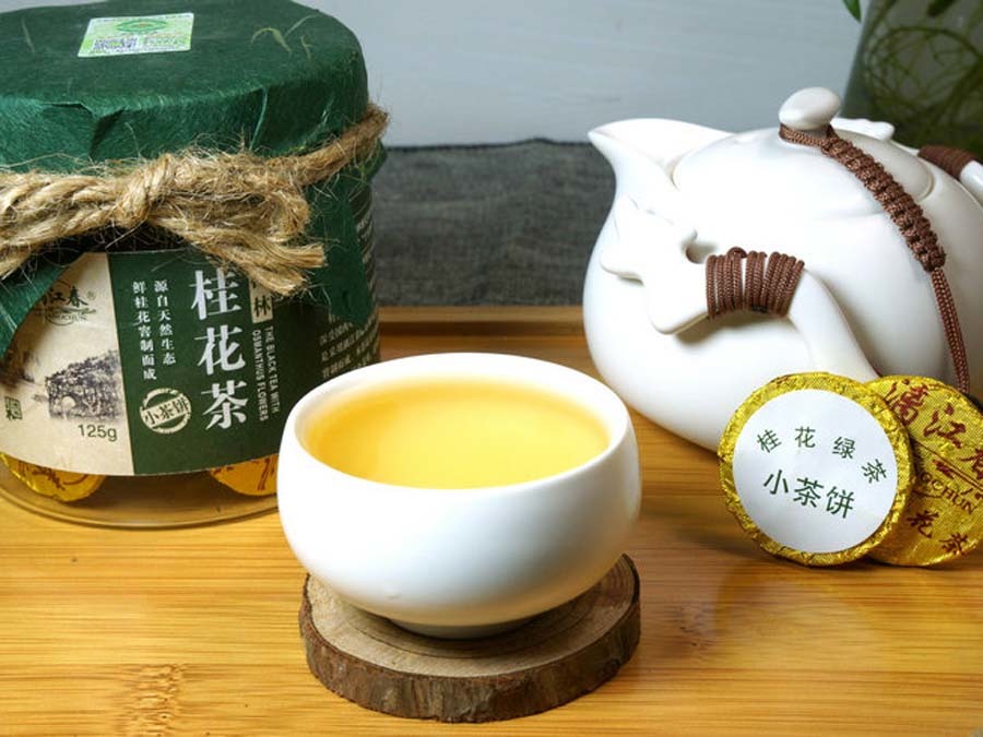 小茶餅桂花綠茶 125g 