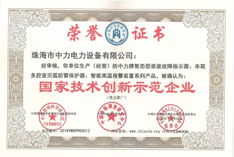 国家技术创新示范企业