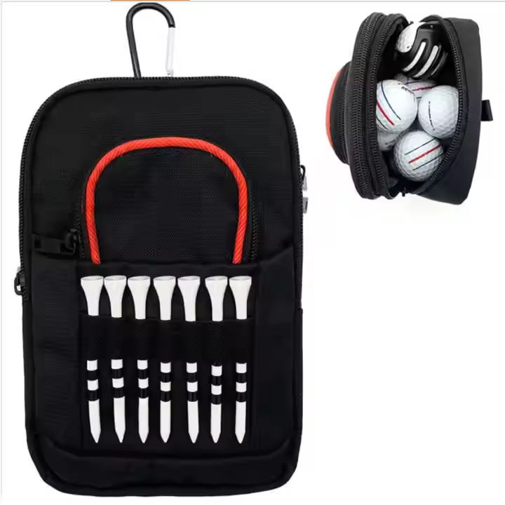 Hold up Golf Ball Storage Pouch Bag With Front Tee Holder