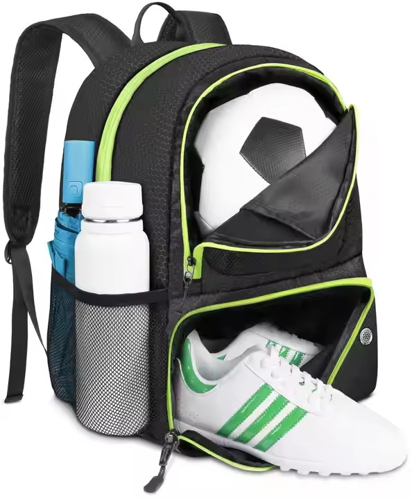 Lightweight Gym Backpack With Ball Holder Soccer Ball Bag With Shoes Compartment for Travel