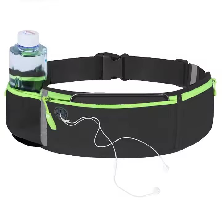 Sports Fanny Pack Adjustable Waist Bag Reflective Belt Waterproof Bottle Holder Zipper Fashion Water Proof Bumbag
