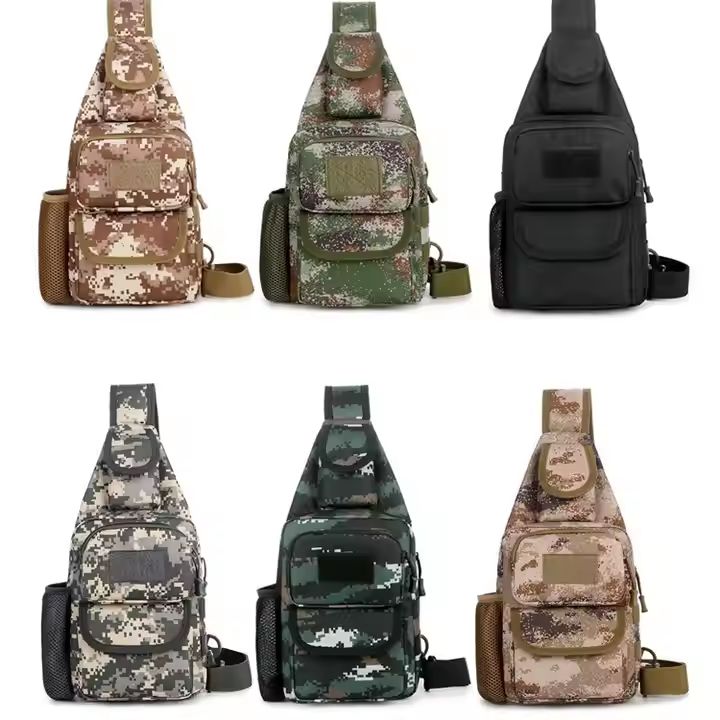 Trendy Utility Canvas Chest Bag Men Outdoor Hiking Hunting Camouflage Tactical Sling Bag