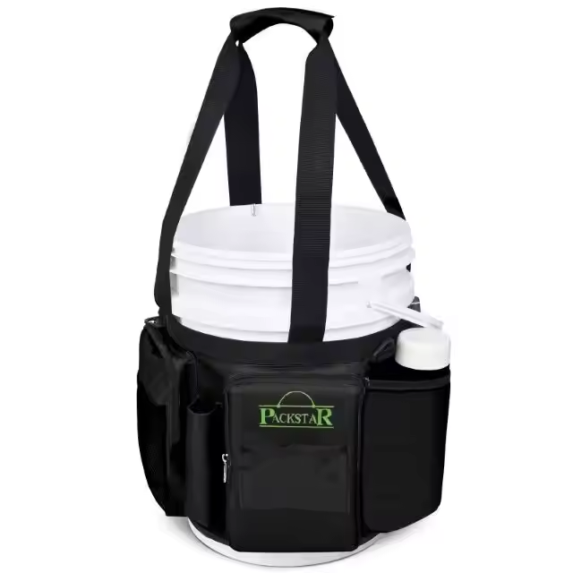 Spacious Oxford Fishing Bag With Round Shape Featuring Side Pockets Handy Handle for Fishing Tools Storage