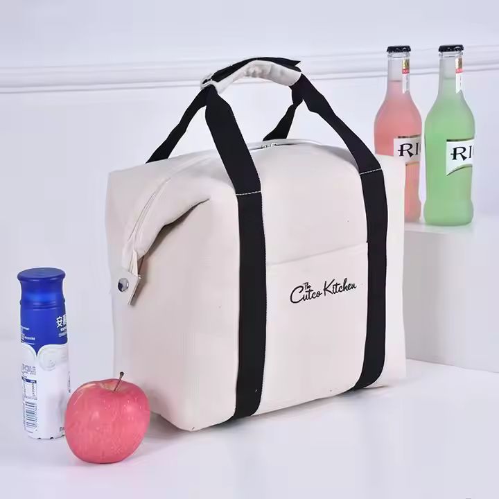 Leakproof Lunch Cooler Bag Outdoor Camping Canvas Thermal Insulated Cooler Bag