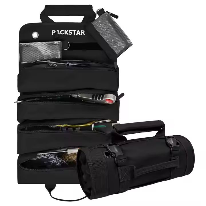 Water Resistant Durable Oxford Tool Bag Rolling With 6 Tool Pouches