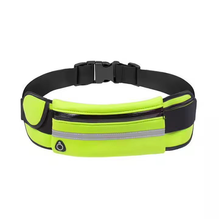 Lightweight Waterproof Adjustable Waist Pack Bag with Reflective Strip Zipper Closure Fanny Pack
