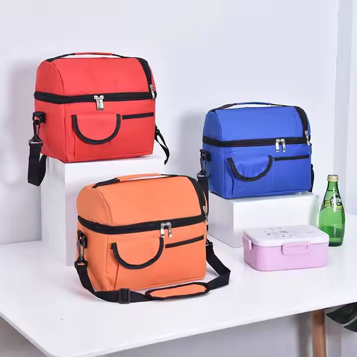 Portable Insulated Tote Bag Thermal Cooler Lunch Bag With Shoulder Strap